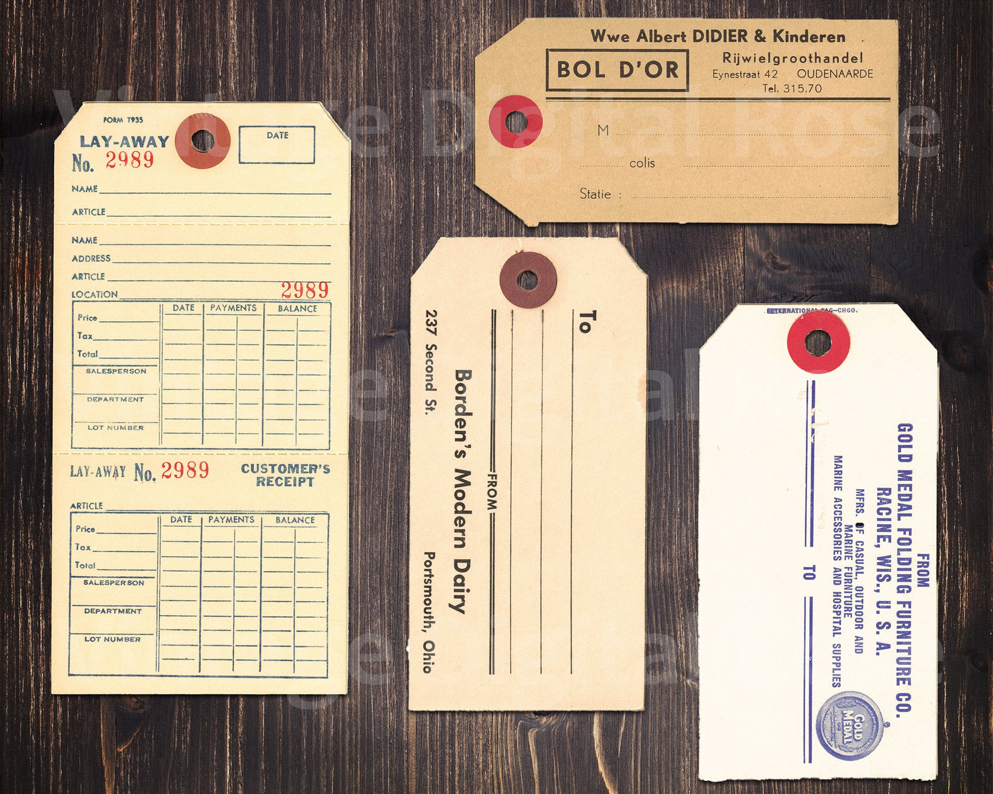 Vintage Printable Assorted Hang Tags General Store Inventory Hardware ...