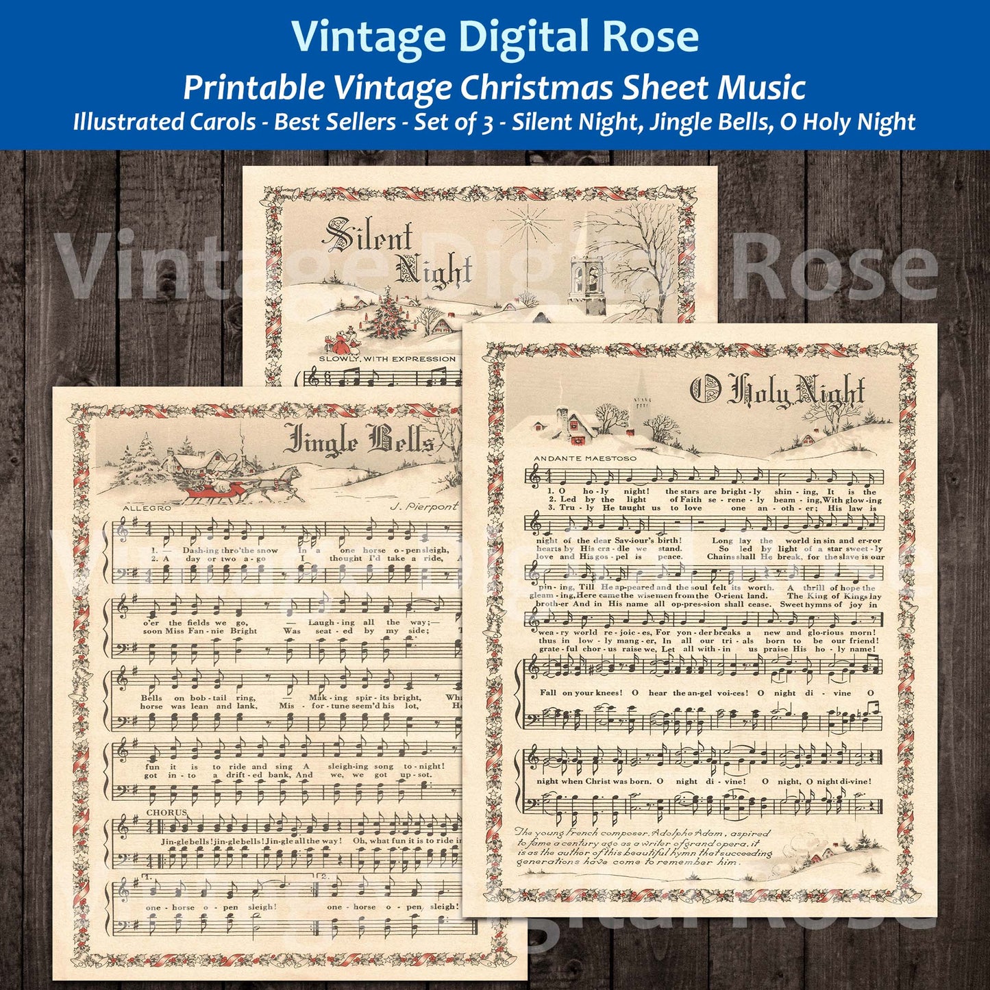Printable Vintage Christmas Carols Color Illustrations Best Sellers To – VintageDigitalRose printable-vintage-christmas-carols-color-illustrations-best-sellers-to-vintagedigitalrose