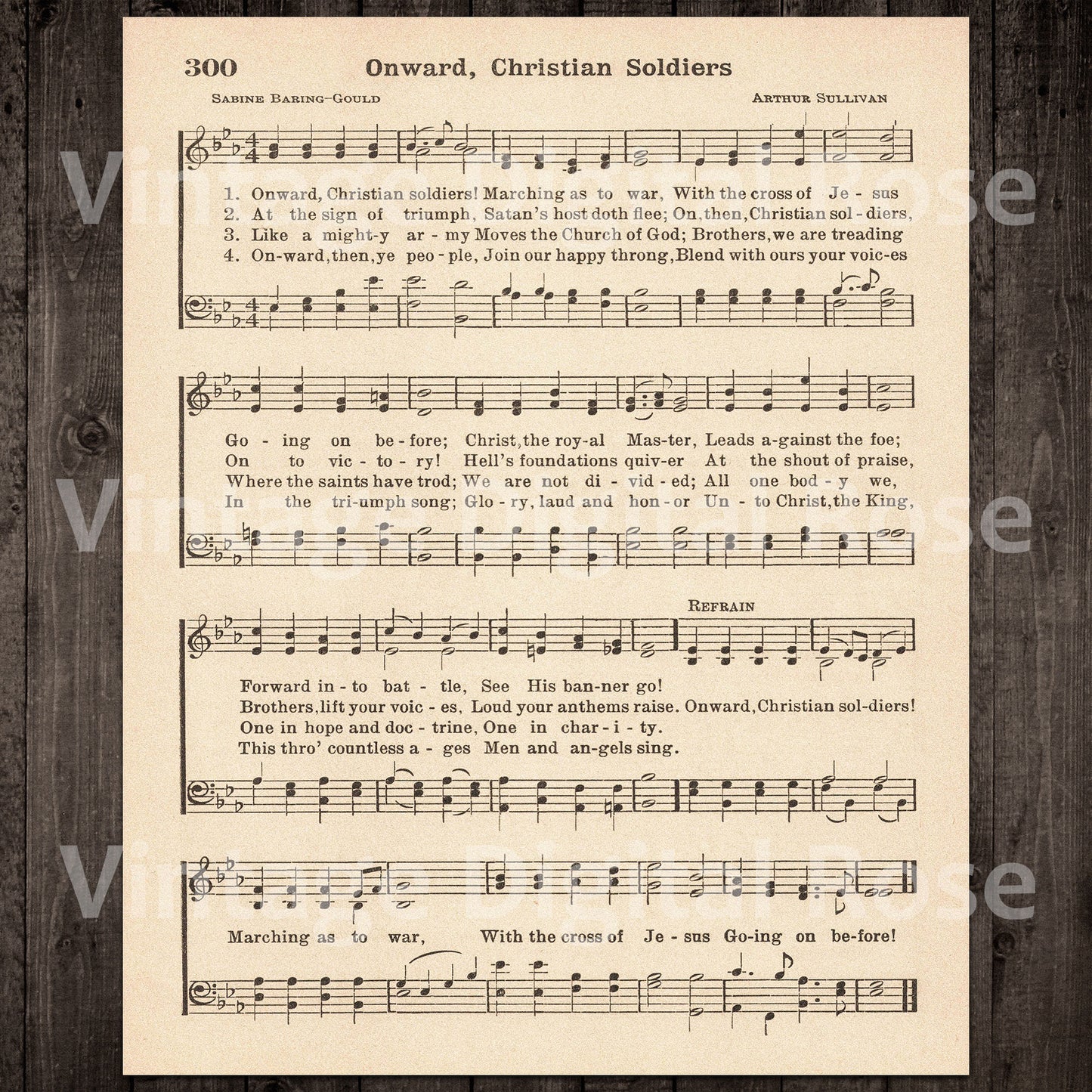 Printable Vintage Patriotic Sheet Music Set of 3 Best Sellers - The Star Spangled Banner, America the Beautiful, Onward Christian Soldiers