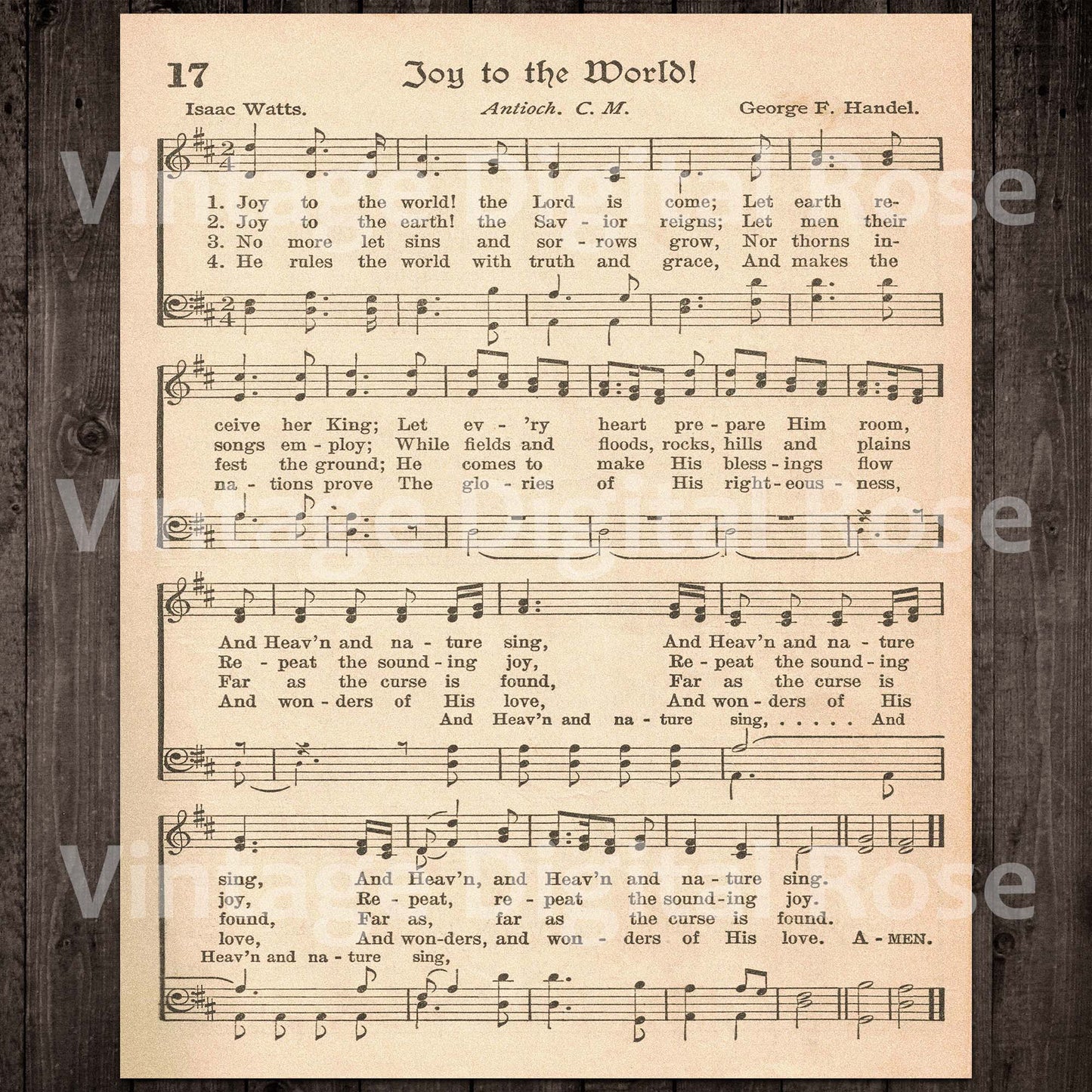 Printable Vintage Christmas Hymns Set of 3 Sheet Music Top Christmas Carols - Silent Night, Joy to the World, O Come, All Ye Faithful